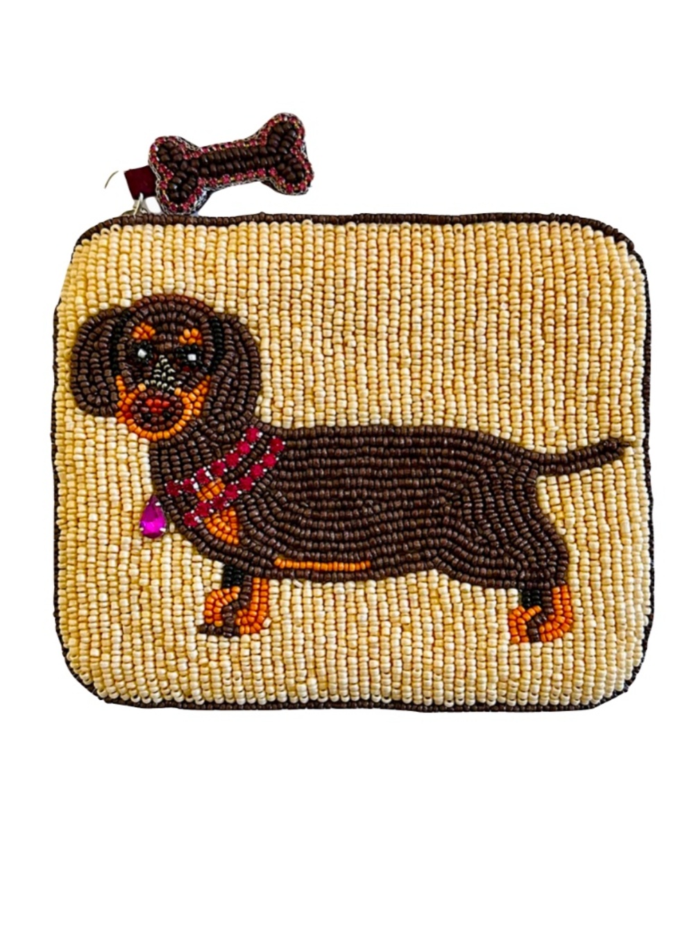 Dachshund Coin Purse, Dog Beaded Bag Lily Posh
